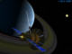 Probe passing by Saturn